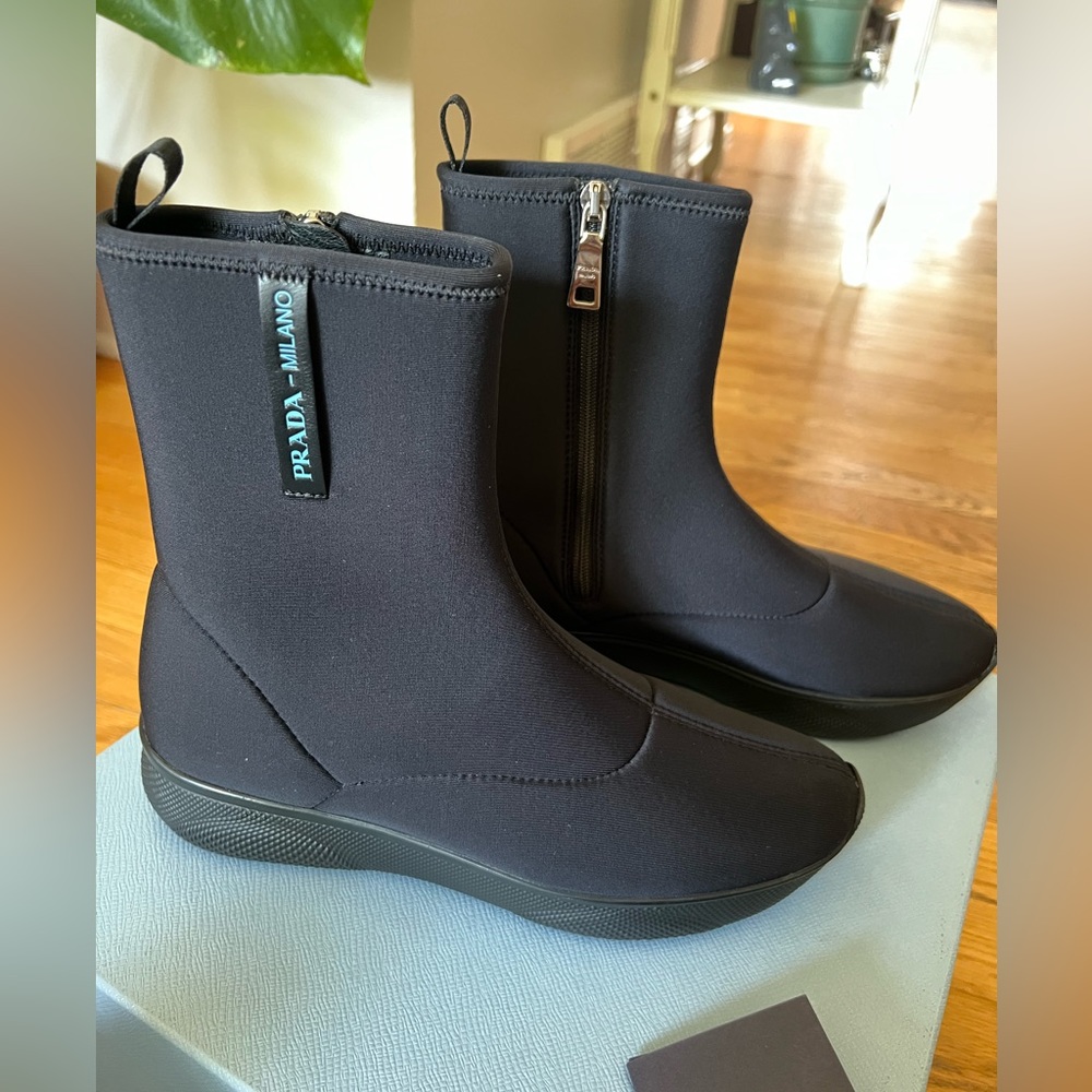 Prada Neoprene Ankle Boots